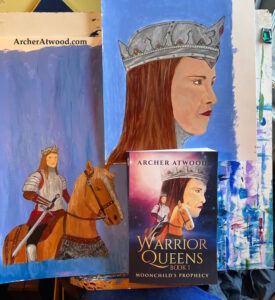 Paintings shown for the cover of Warrior Queens by Archer Atwood